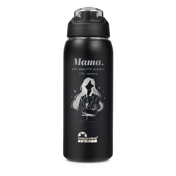 Butelka termiczna z grawerem dla Mamy Majestic Sport Delta 750 ml czarna - Dzień Matki 08