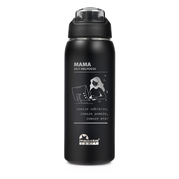 Butelka termiczna z grawerem dla Mamy Majestic Sport Delta 750 ml czarna - Dzień Matki 09