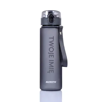Butelka tritanowa z imieniem - Majestic Sport Missouri 560 ml szara - z grawerem
