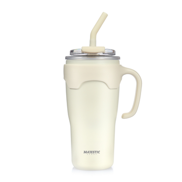 Kubek termiczny ze słomką Majestic Sport Jelly 650 ml biały