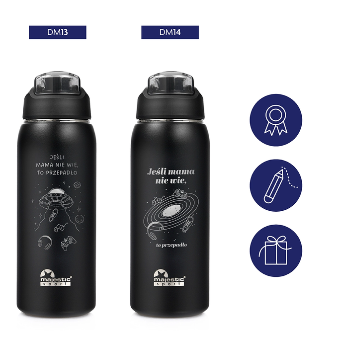 Butelka termiczna Majestic Sport Delta 750 ml czarna - Dla Mamy