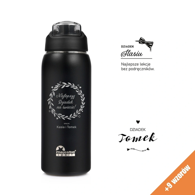 Butelka termiczna Majestic Sport Delta 750 ml czarna - Dzień Dziadka
