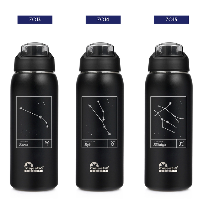 Butelka termiczna Majestic Sport Delta 750 ml czarna - Znak Zodiaku