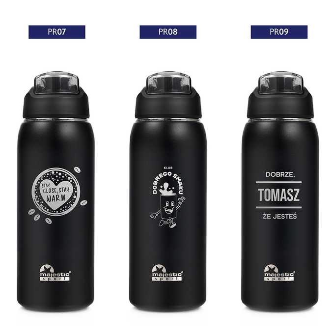 Butelka termiczna Majestic Sport Delta 750 ml czarna - dla przyjaciela