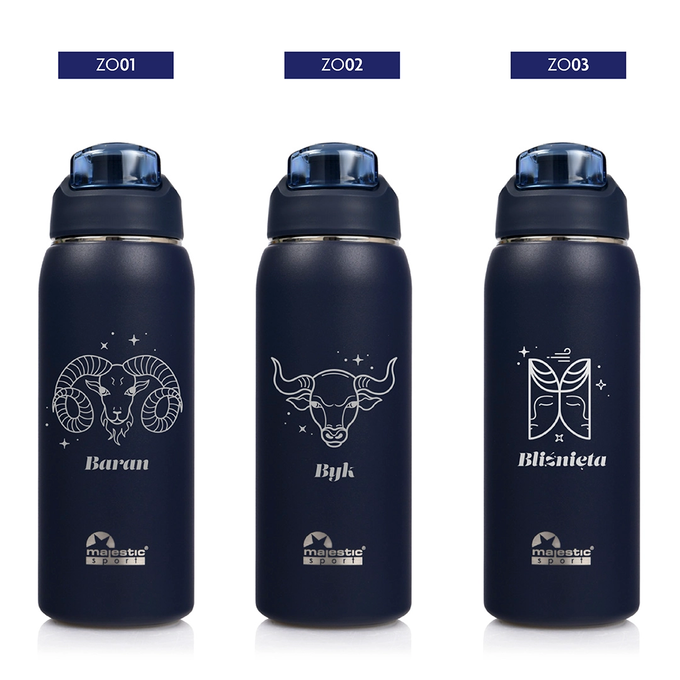 Butelka termiczna Majestic Sport Delta 750 ml granatowa - Znak Zodiaku