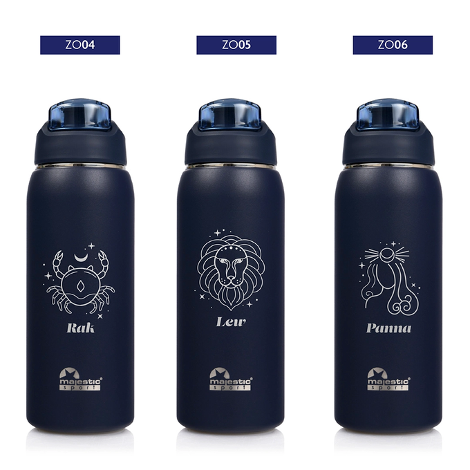 Butelka termiczna Majestic Sport Delta 750 ml granatowa - Znak Zodiaku