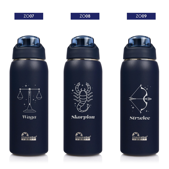 Butelka termiczna Majestic Sport Delta 750 ml granatowa - Znak Zodiaku