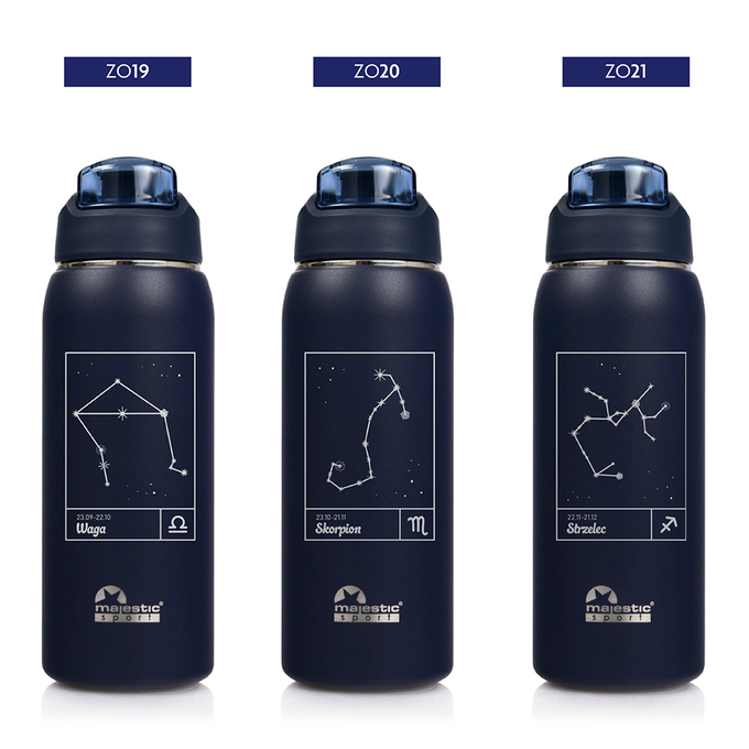 Butelka termiczna Majestic Sport Delta 750 ml granatowa - Znak Zodiaku