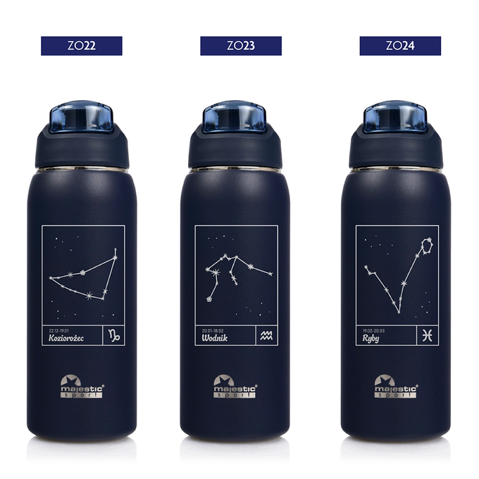 Butelka termiczna Majestic Sport Delta 750 ml granatowa - Znak Zodiaku