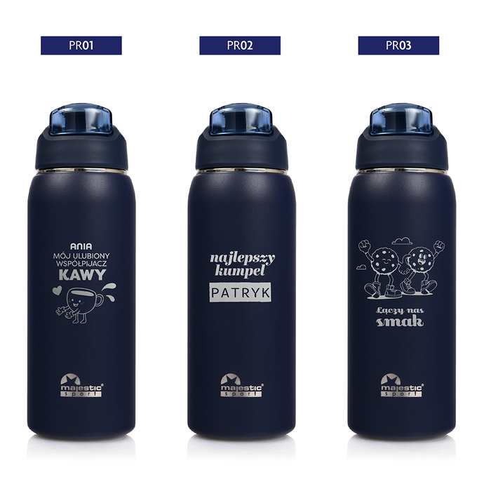Butelka termiczna Majestic Sport Delta 750 ml granatowa - dla przyjaciela