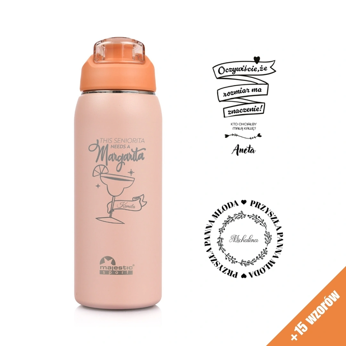 Butelka termiczna Majestic Sport Delta 750 ml różowa - Wieczór Panieński