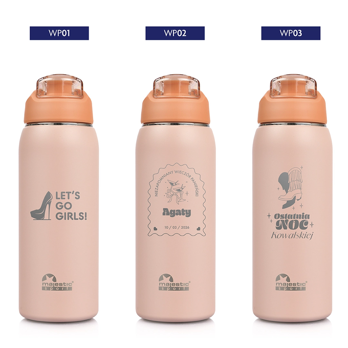 Butelka termiczna Majestic Sport Delta 750 ml różowa - Wieczór Panieński