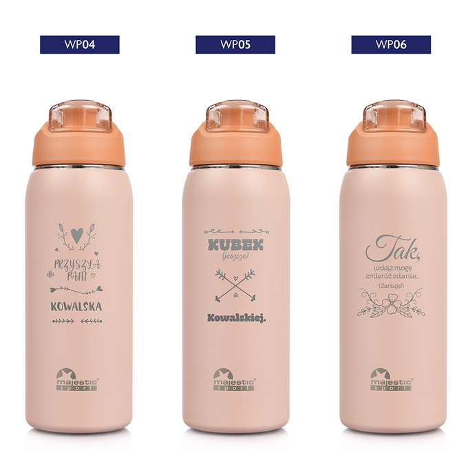 Butelka termiczna Majestic Sport Delta 750 ml różowa - Wieczór Panieński