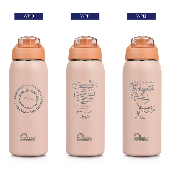 Butelka termiczna Majestic Sport Delta 750 ml różowa - Wieczór Panieński