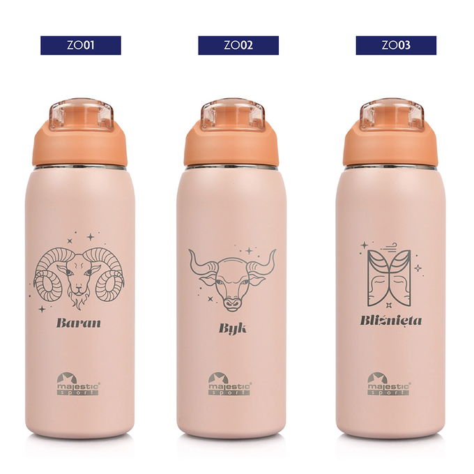 Butelka termiczna Majestic Sport Delta 750 ml różowa - Znak Zodiaku
