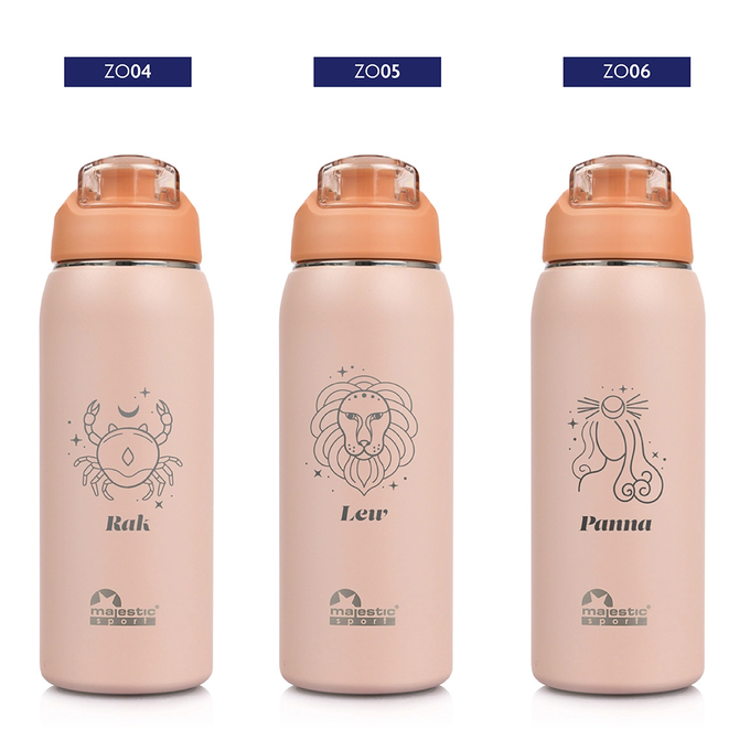 Butelka termiczna Majestic Sport Delta 750 ml różowa - Znak Zodiaku