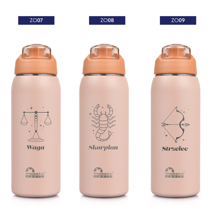 Butelka termiczna Majestic Sport Delta 750 ml różowa - Znak Zodiaku