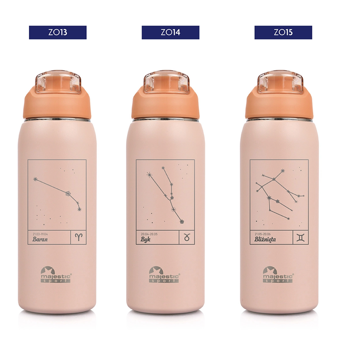 Butelka termiczna Majestic Sport Delta 750 ml różowa - Znak Zodiaku