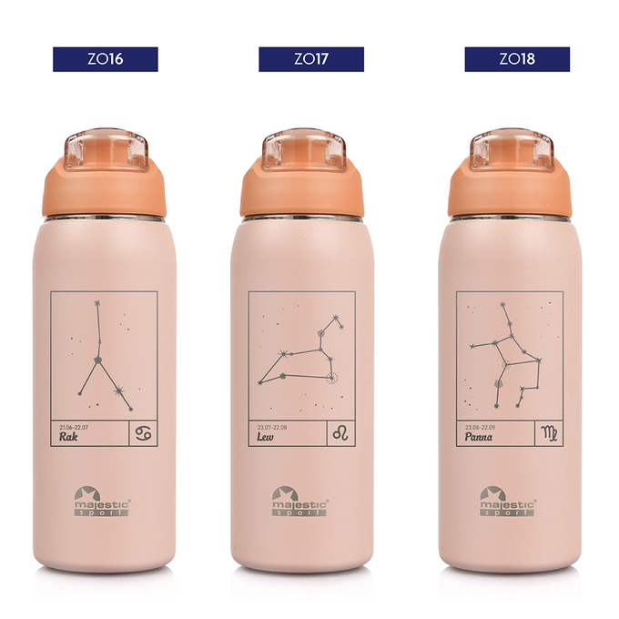 Butelka termiczna Majestic Sport Delta 750 ml różowa - Znak Zodiaku