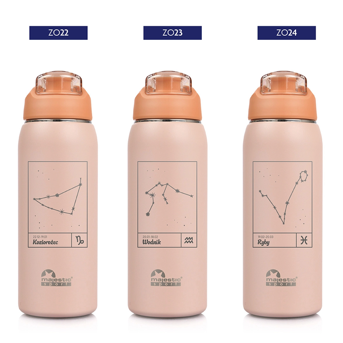 Butelka termiczna Majestic Sport Delta 750 ml różowa - Znak Zodiaku
