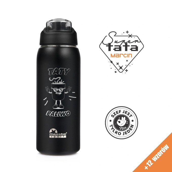 Butelka termiczna z grawerem dla Taty na Dzień Ojca Majestic Sport Delta 750 ml czarna