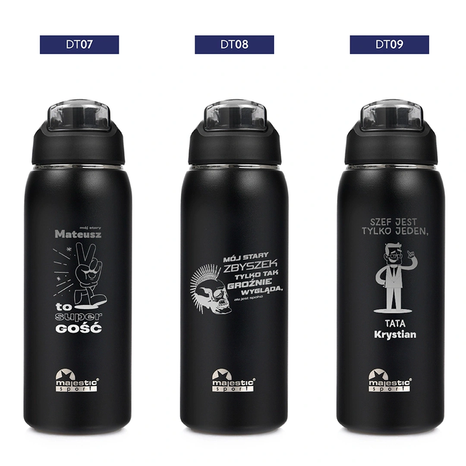 Butelka termiczna z grawerem dla Taty na Dzień Ojca Majestic Sport Delta 750 ml czarna