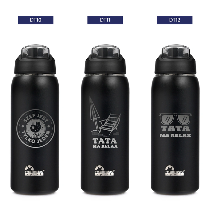 Butelka termiczna z grawerem dla Taty na Dzień Ojca Majestic Sport Delta 750 ml czarna