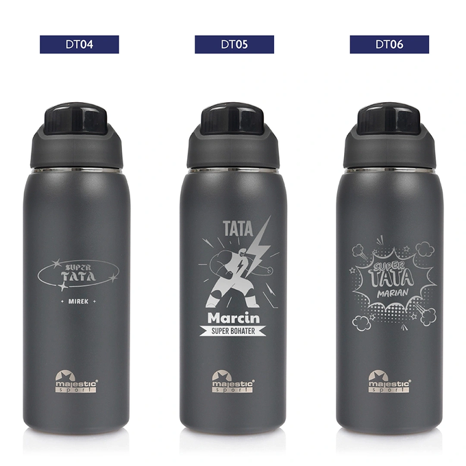 Butelka termiczna z grawerem dla Taty na Dzień Ojca Majestic Sport Delta 750 ml szara