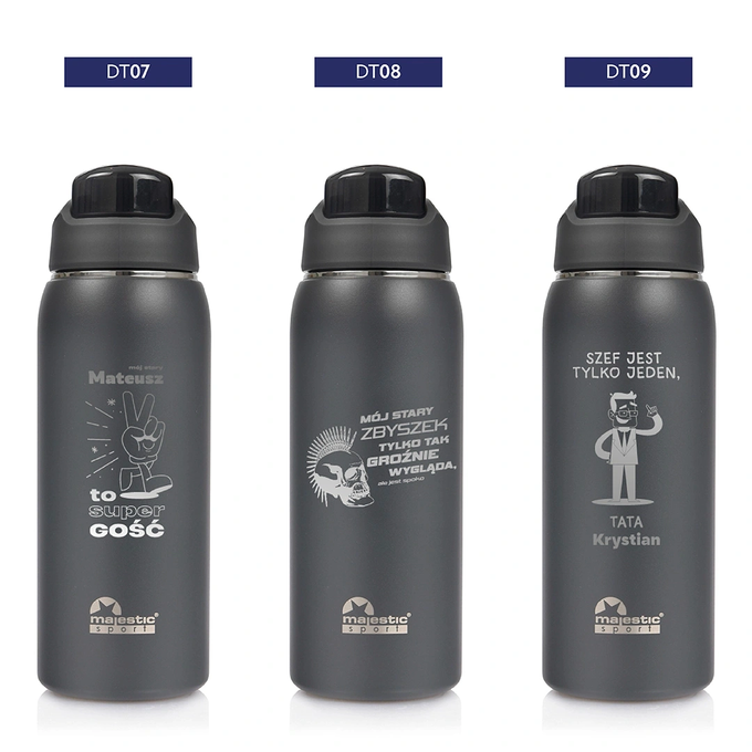 Butelka termiczna z grawerem dla Taty na Dzień Ojca Majestic Sport Delta 750 ml szara