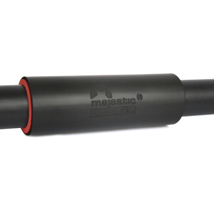 Czarny drążek do podciagania z logotypem Majestic Sport GYMrod 65-100 cm, miękkie piankowe uchwyty