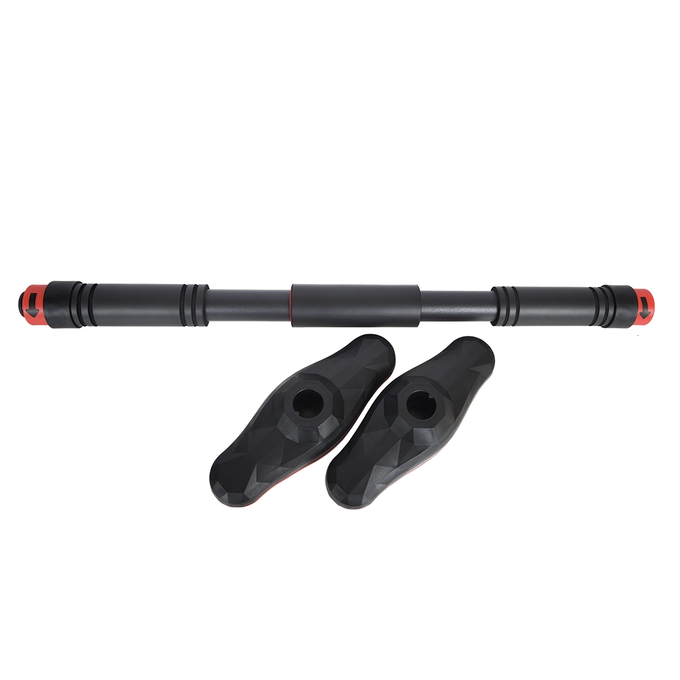 Czarny drążek do podciagania z logotypem, Majestic Sport GYMrod 65-100 cm, szybki montaż i demontaż