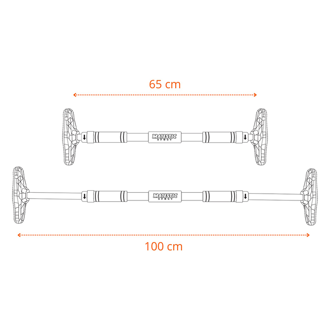 Drążek do podciagania Majestic Sport LOCKY 65-100 cm czarny