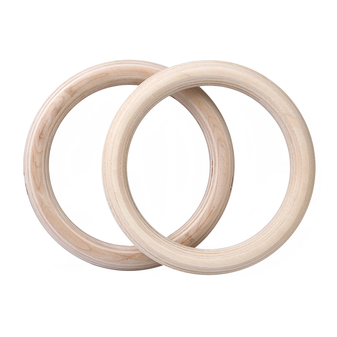 Drewniane kółka gimnastyczne Majestic Sport GYMring, zbliżenie na powierzchnię