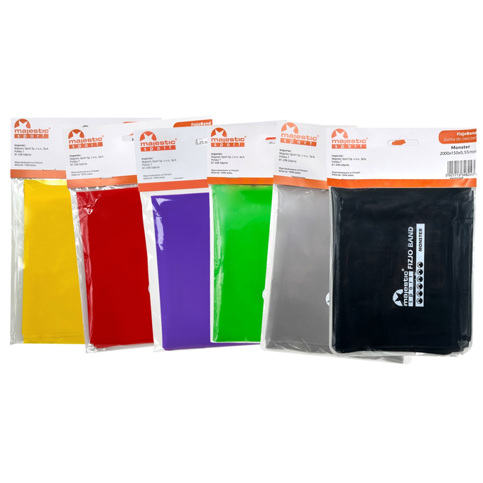 Guma do rehabilitacji Majestic Sport FizjoBand 2000x150x0,25 mm LIGHT czerwona