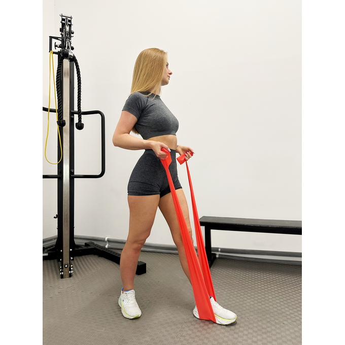 Guma do rehabilitacji Majestic Sport FizjoBand 2000x150x0,25 mm LIGHT czerwona