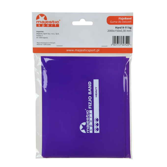 Guma do rehabilitacji Majestic Sport FizjoBand 2000x150x0,3 mm HARD fioletowa