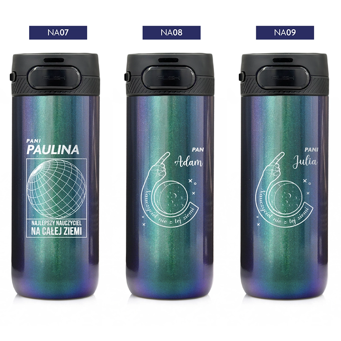 Holo zielony kubek termiczny z grawerem dla nauczyciela, z logotypem Majestic Sport, Nord 600 ml, wybór nadruku