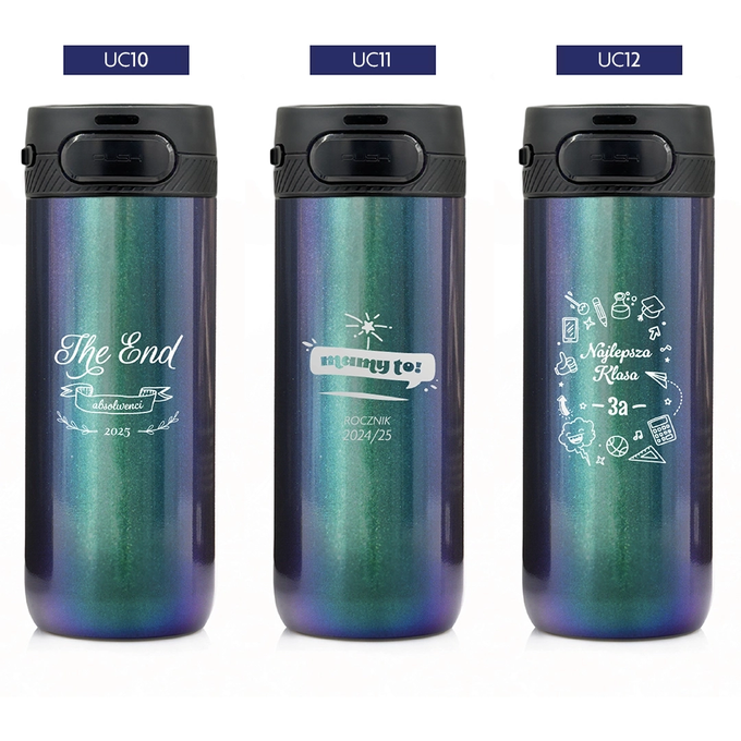 Holo zielony kubek termiczny z grawerem dla ucznia, dla absolwenta Majestic Sport Nord 600 ml, wybór nadruków
