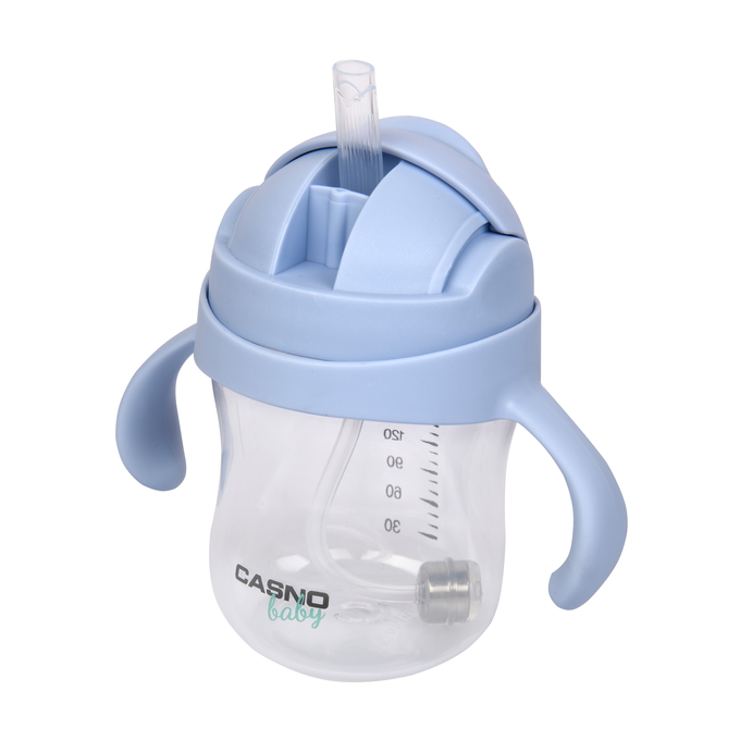 Kubek niekapek butelka na wodę dla dzieci Casno Baby DIZZY 240 ml Light Blue