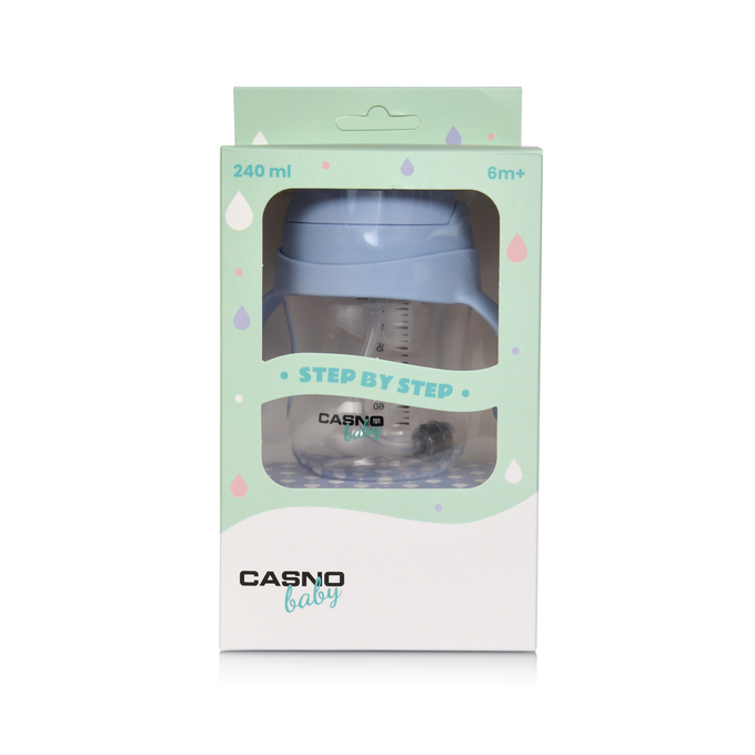 Kubek niekapek butelka na wodę dla dzieci Casno Baby DIZZY 240 ml Light Blue
