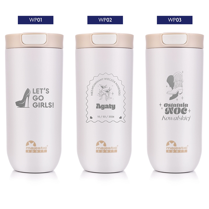 Kubek termiczny Majestic Sport Bullet 540 ml beżowy - Wieczór Panieński