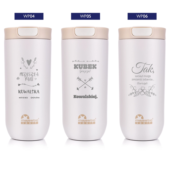 Kubek termiczny Majestic Sport Bullet 540 ml beżowy - Wieczór Panieński