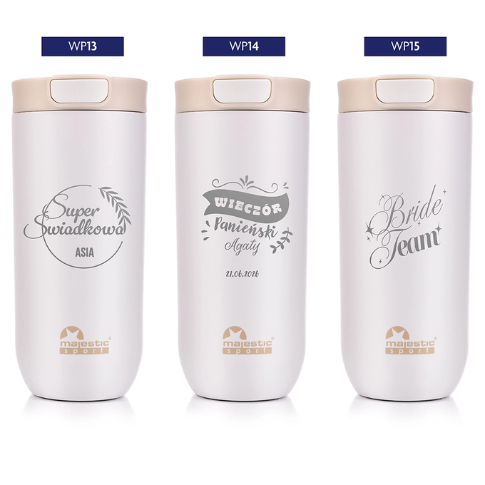 Kubek termiczny Majestic Sport Bullet 540 ml beżowy - Wieczór Panieński