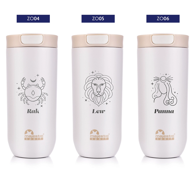 Kubek termiczny Majestic Sport Bullet 540 ml beżowy - Znak Zodiaku