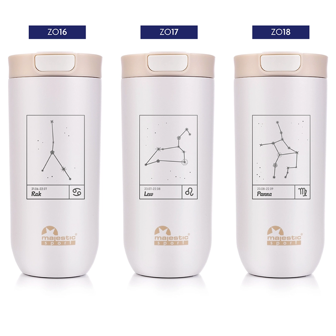 Kubek termiczny Majestic Sport Bullet 540 ml beżowy - Znak Zodiaku
