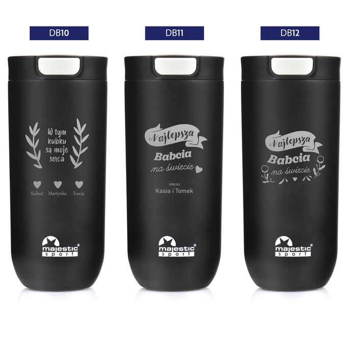 Kubek termiczny Majestic Sport Bullet 540 ml czarny - Dla Babci