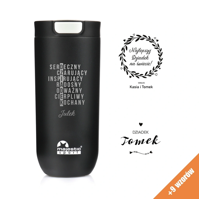 Kubek termiczny Majestic Sport Bullet 540 ml czarny - Dzień Dziadka
