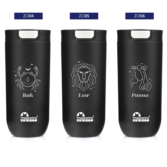 Kubek termiczny Majestic Sport Bullet 540 ml czarny - Znak Zodiaku