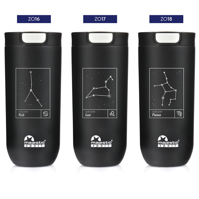 Kubek termiczny Majestic Sport Bullet 540 ml czarny - Znak Zodiaku