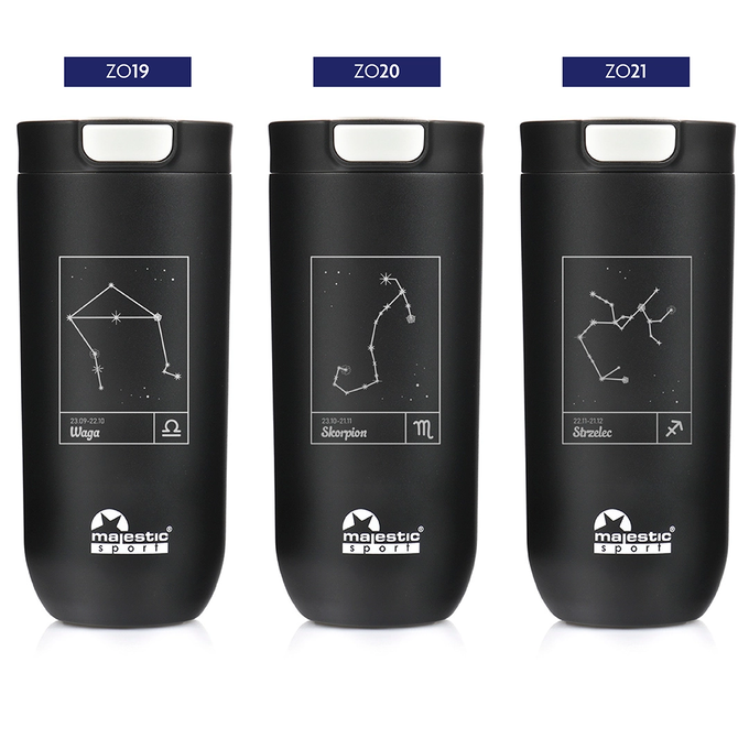 Kubek termiczny Majestic Sport Bullet 540 ml czarny - Znak Zodiaku